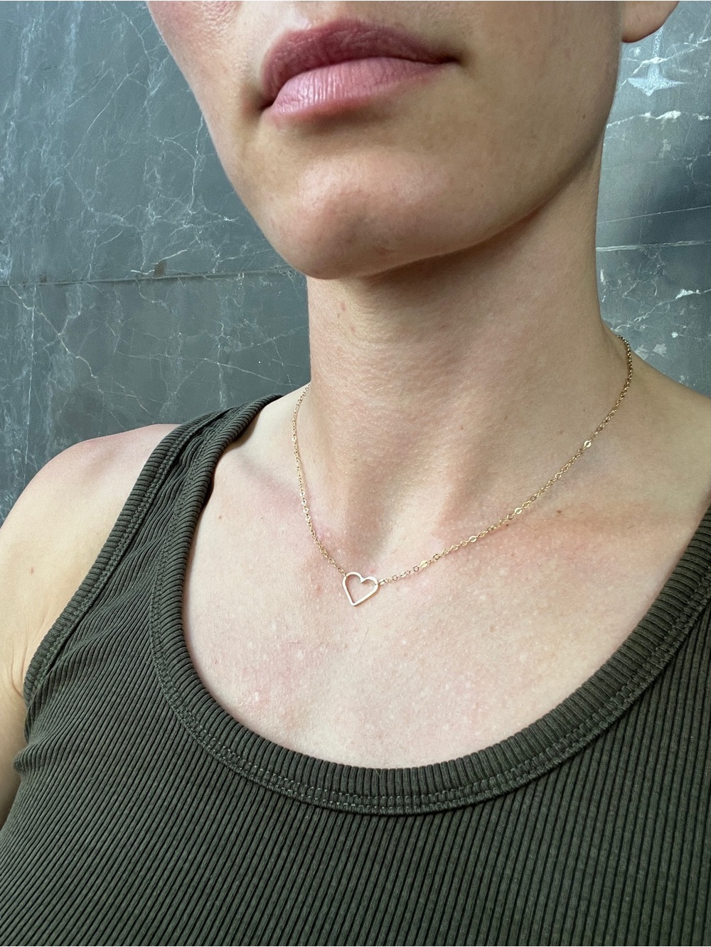Delicate Gold Heart Necklace - Minimal Women's Jewelry
